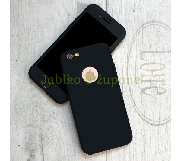 360° kryt Mate silikónový iPhone 6 Plus/6S Plus - čierny